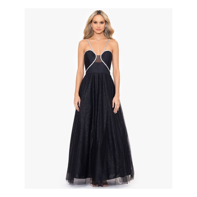 Nwt Blondie Nites Womens Black Lined Trim Padded Cups Dress Juniors 1